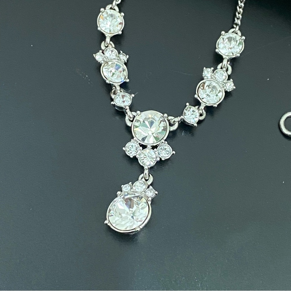 Givenchy Signed Silver-Tone Clear Rhinestones Cry… - image 2